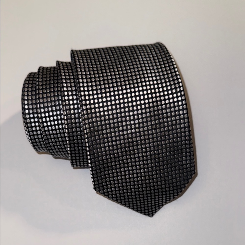 Scotty Z London Black and Silver Elegant Slim Tie